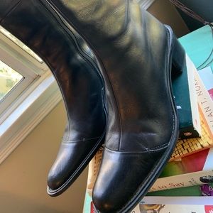 Black Italian leather Banana Republic mid boot